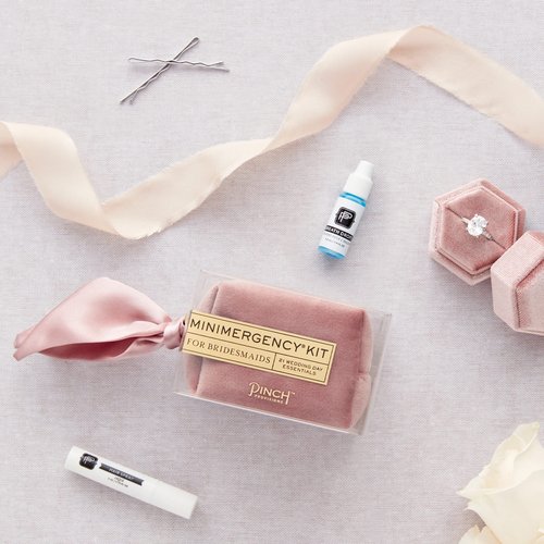 Pinch Provisions Velvet Rose Minimergency Kit for Bridesmaids, Includes 21 Emergency Wedding Day Must-Have Essentials, Perfect Bridal Shower and Bridesmaids Proposal Gift