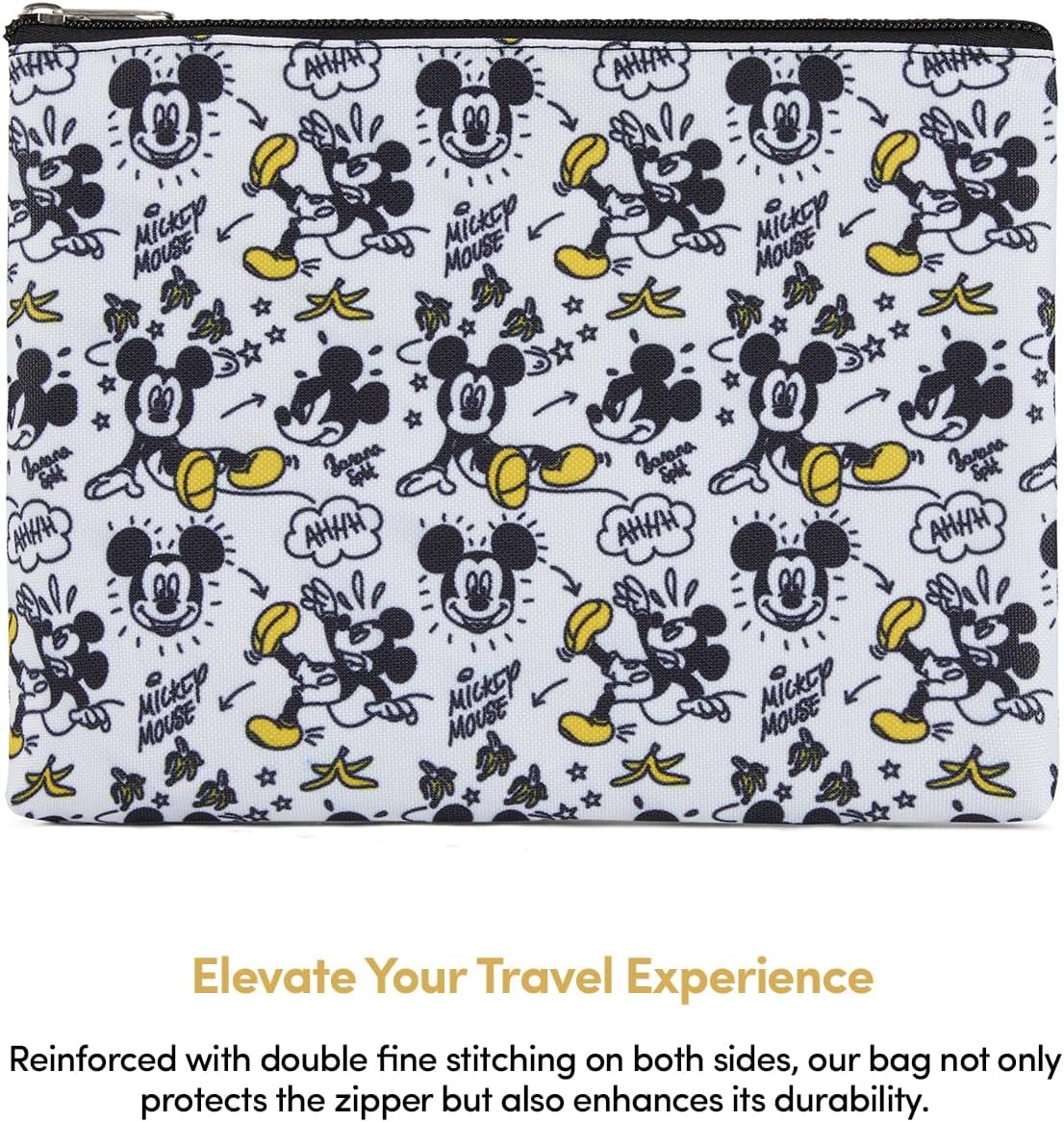 Mickey Mouse Travel Cosmetic Case Set - 3-Piece Makeup Organizer for Kids & Adults