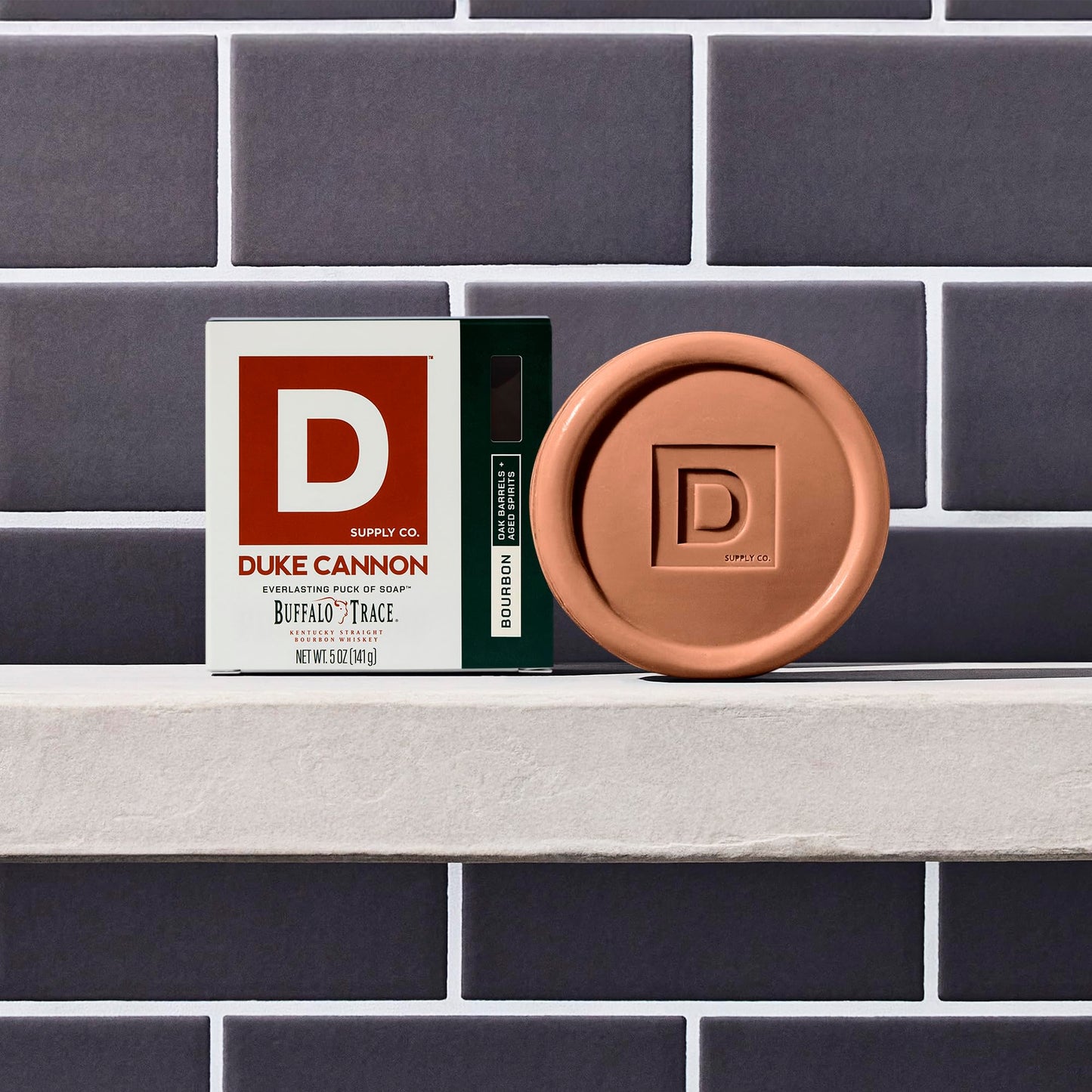 Duke Cannon Supply Co. Bar Soap Puck - Men's Rounded Bar Soap with Masculine Scents - Disc-Shaped Mens Soap - Hydrating & Deep Cleaning - All Skin Types - Bourbon, 6 Pack - 5 oz