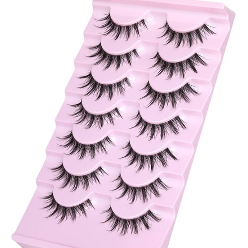 Manga Lashes Natural Look Anime Lashes Cosplay False Eyelashes with Clear Band 3D Wispy Eyelashes Asian Japanese Korean Style Manhua Lashes Look Like Individual Clusters Pack by EYDEVRO