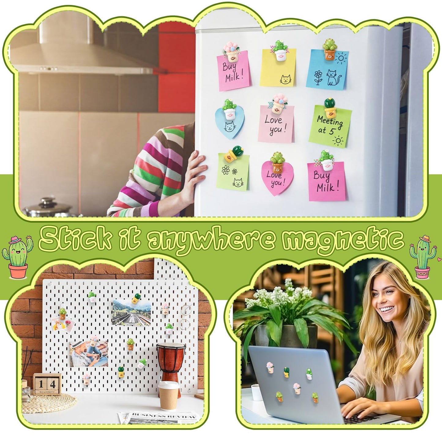 Bucherry 100 Set CNA Week Gifts Bulk for Nurse Coworker Team Staff Thank You Gifts Cute Succulent Fridge Magnet with Thank You Card for Nurse Office Teacher Employee Volunteer Graduation Gift