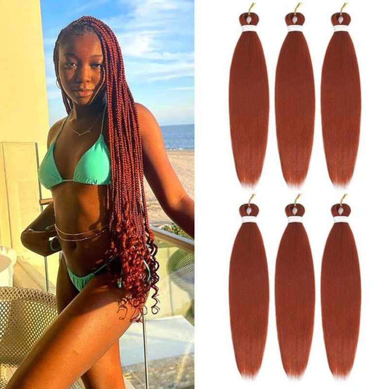 Liang Dian Pre-Stretched Braiding Hair 30 inch 6 packs Hot Water Setting Synthetic Hair Crochet Braiding Hair Extension(350#)