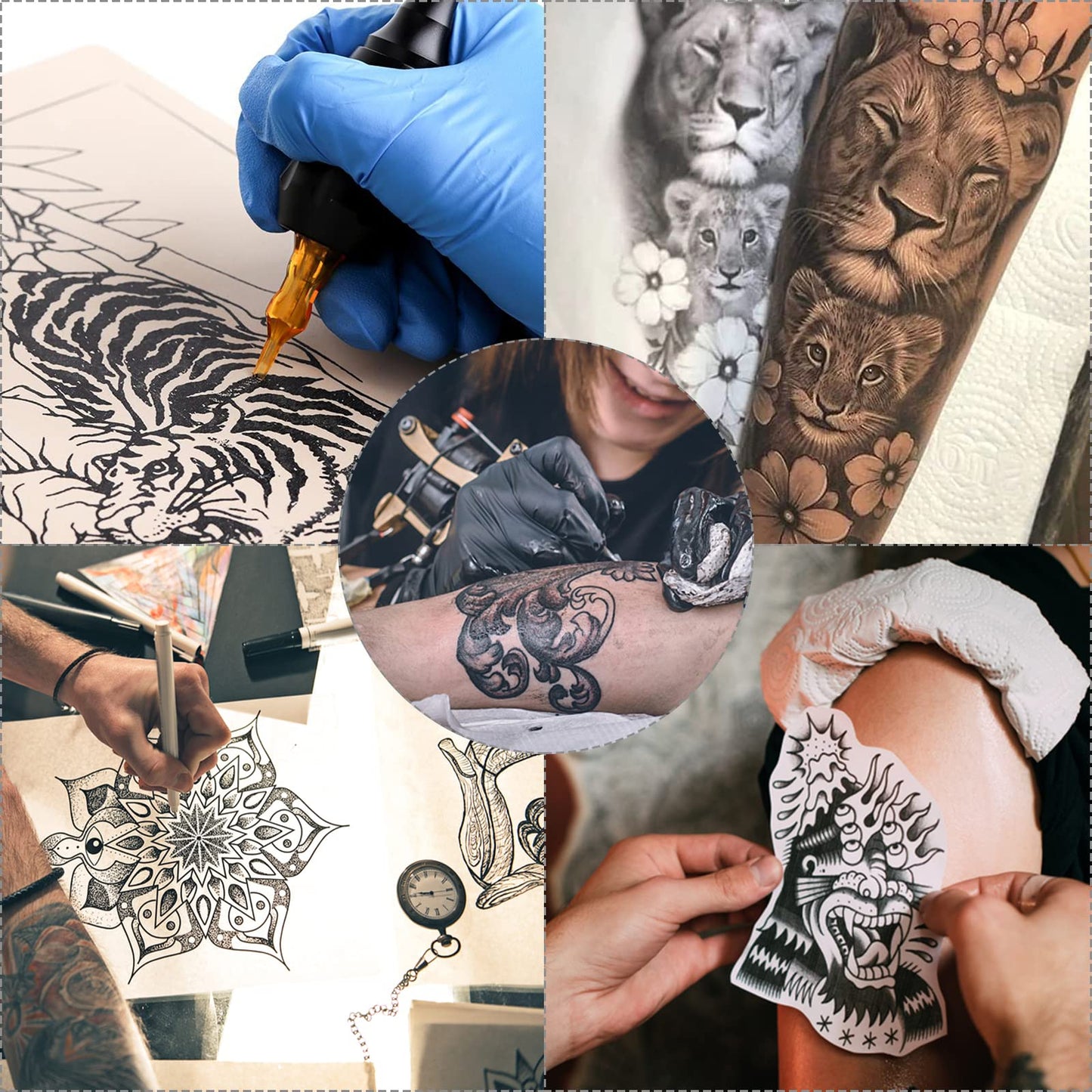 Autdor Tattoo Practice Skins - 40Pcs Kit with Transfer Paper, 30Pcs Tattoo Paper & 10Pcs Double Sided Blank Skin for Beginners & Experienced Artists