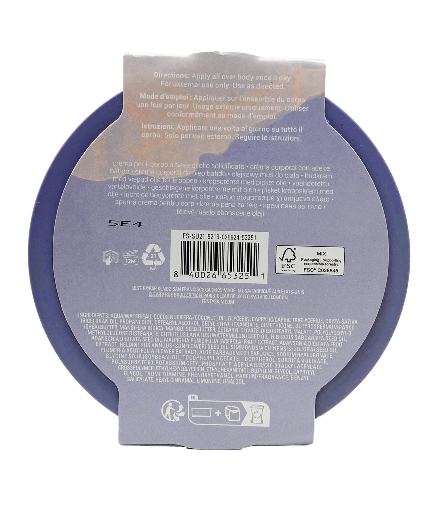 Fenty Skin Butta Drop Whipped Oil Body Cream - Fenty Fresh (200 mL / 6.7 Fl Oz)