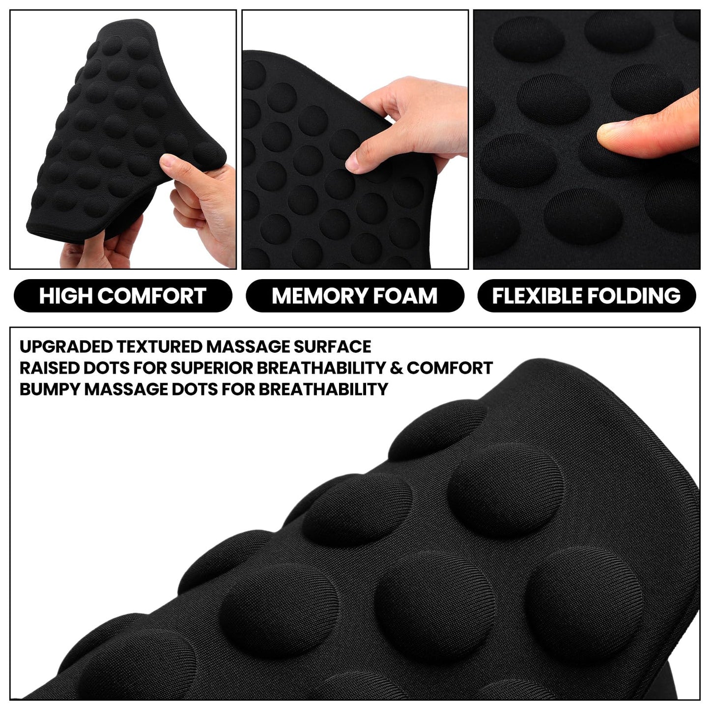 Outus Back Lipo Foam Compression Board Backboard with Bubble Massage, Soft Foam Back Compression Pad(Black)