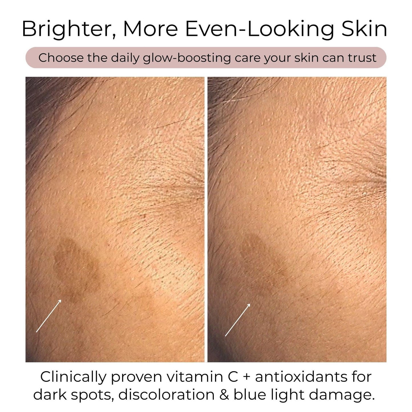 Hush & Hush Brighten+ Vitamin C Supplement for Even Skin Tone, with Saberry, Lutemax, Antioxidants & Botanical Extracts, Supports Radiant Looking Skin, Vegan Non-GMO, 60 Capsules