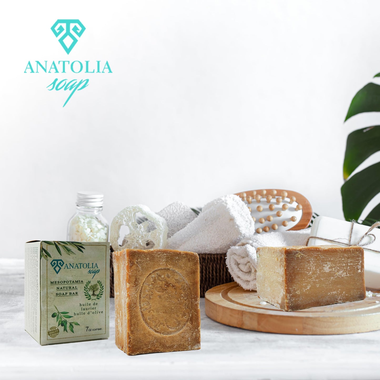 Aleppo Soap, 3-Pack | 100% Olive Oil Organic Handmade Natural Castile Soap for Women & Men | Big Bar, 3 x 7 oz (21 oz Total)