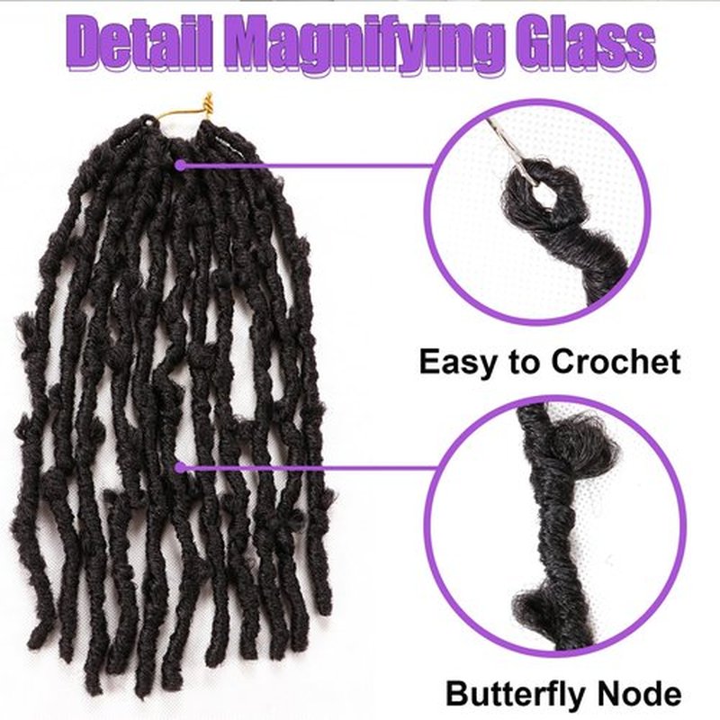 Butterfly Locs Crochet Hair-7 Packs Faux Locs Crochet Hair 12 Inch Distressed Soft Locs Crochet Hair For Black Women (12 Inch(Pack of 7), 2#)