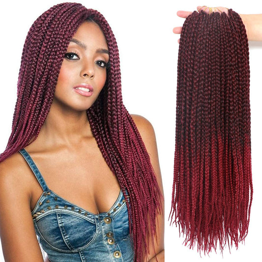 7 Packs Goddess Box Braids Crochet Hair 22 Inch Prelooped Crochet Box Braids Crochet Hair for Black Women Braiding Hair (22 Inch 7 Packs, 1B/Bug)