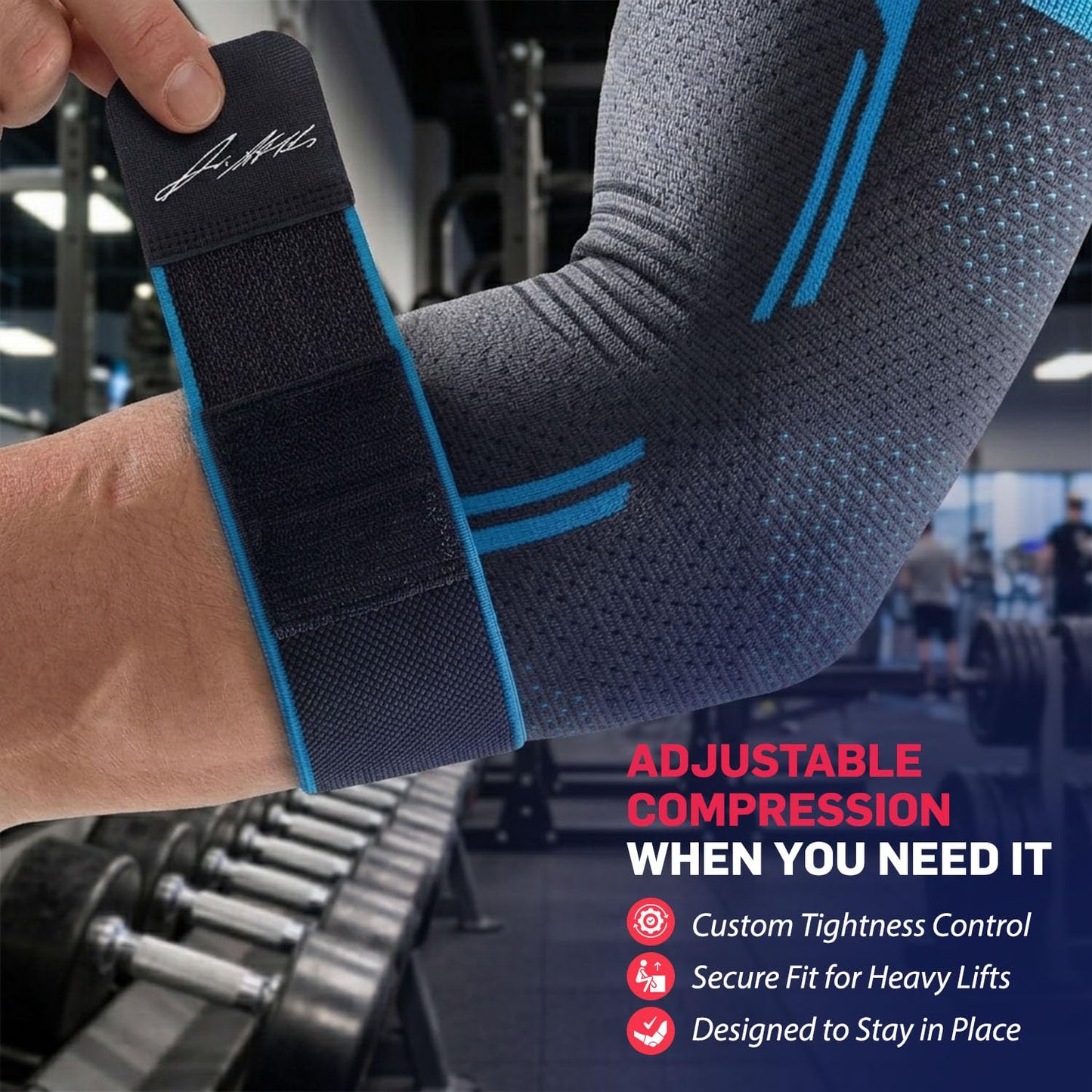 Dr. Arthritis Elbow Compression Sleeve with Adjustable Strap – Breathable Arm Support Brace for Tennis Elbow, Tendinitis, Weightlifting, Sports & Grip-Related Pain Relief for Men & Women (Small)