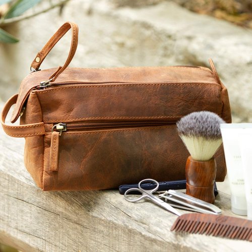 Rustic Town Unisex-Adult's Mens Toiletry Bags, Brown, M