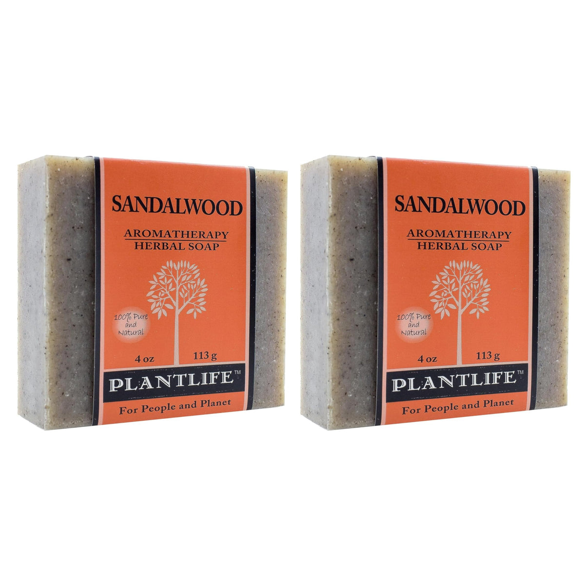 Plantlife Sandalwood Bar Soap Pack of 2 - Moisturizing and Soothing Soap for Your Skin - Hand Crafted Using Plant-Based Ingredients - Made in California 4oz Bar