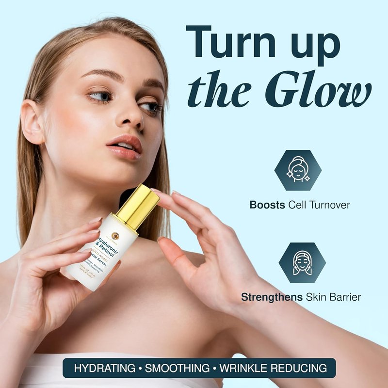 Hyaluronic Acid Serum for Face - Anti-Aging Retinol Formula | Deep Hydration & Skin Firming - 1.69 Fl Oz