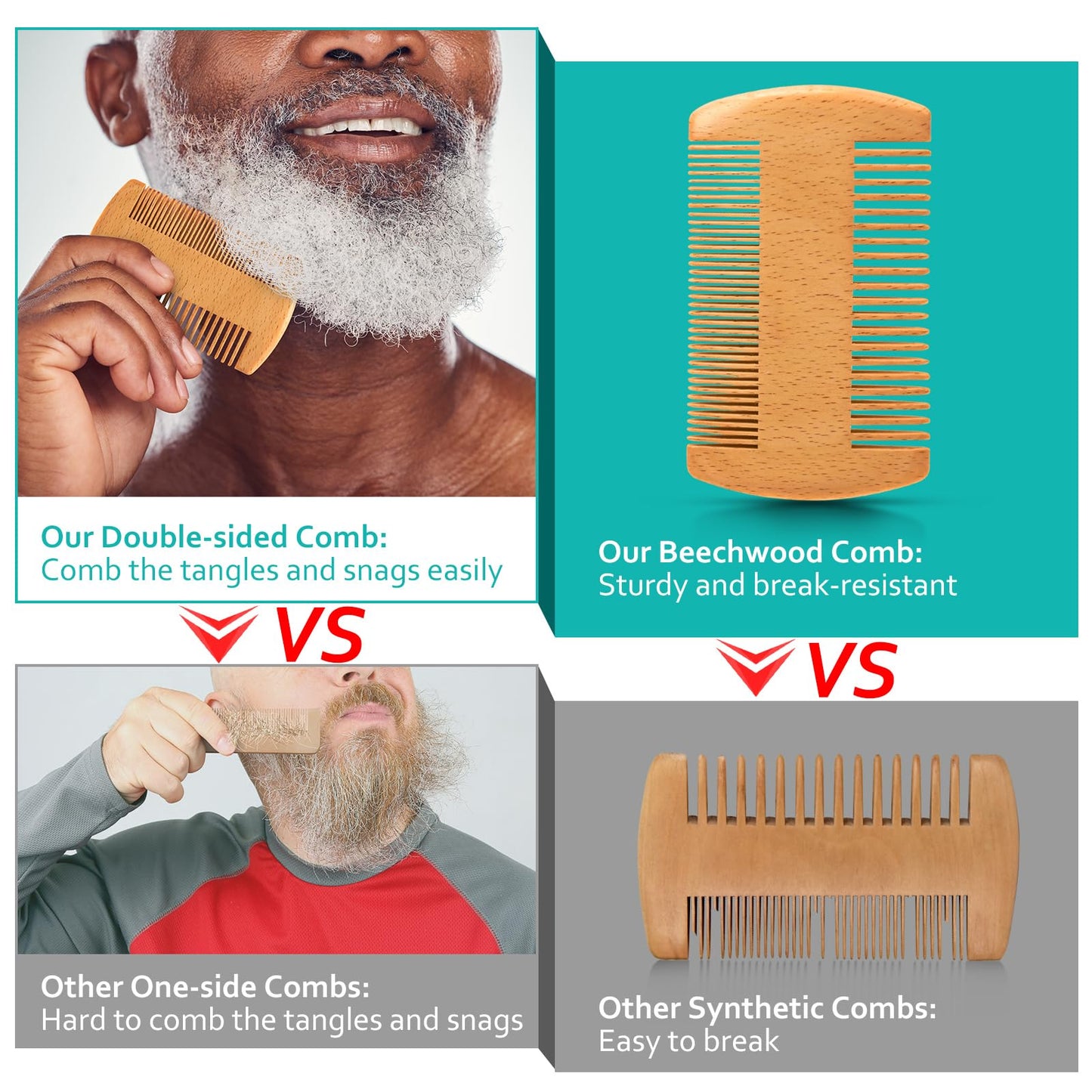 RAFFIN Beard Kit w/Beard Oil, Beard Balm, Beard Brush, Beard Comb, Beard Wash/Shampoo for Men's Self-care, Christmas & Stocking Stuffers for Adult Men, Birthday Gifts for Him Husband Boyfriend Dad