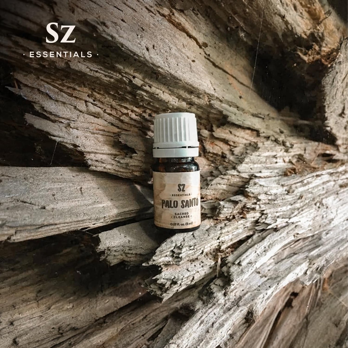 Sz Essentials Palo Santo Essential Oil – 100% Pure – Ethically Sourced from Peru – Sacred Oil for Ritual Use, Spiritual Cleansing & Energy Clearing – Bursera graveolens – Vegan – 0.17 fl oz (5mL)