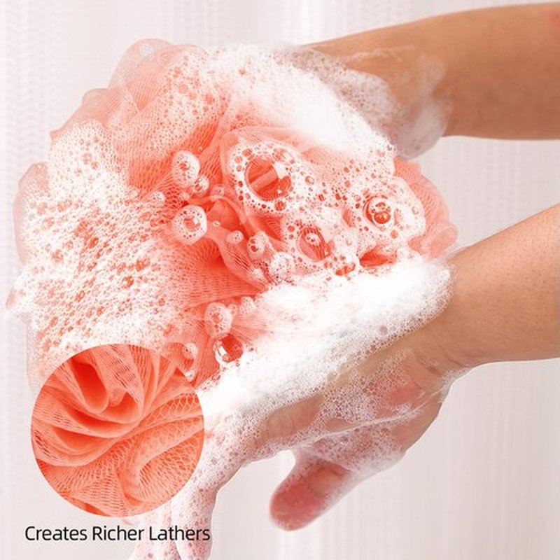 Fu Store Loofah Sponge 70g/Piece Bath Sponges Shower Loofahs Mesh Balls for Body Scrubber Wash Exfoliating Bathroom Men Women - 4 Pack Scrubber Cleaning Loofah Bathing Accessories