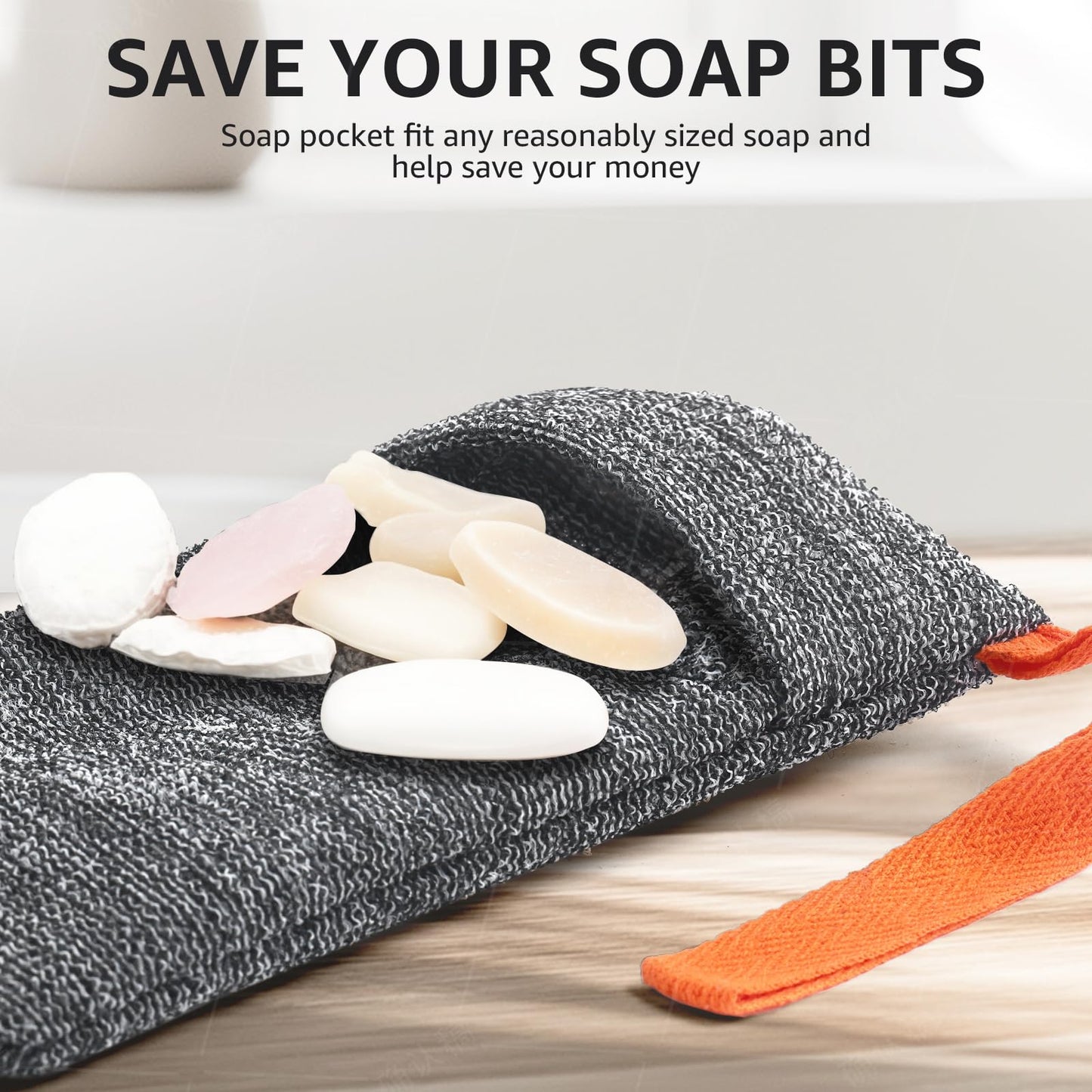 Xeiophoy 2PCS Soap Bags, Bar Soap Pouch for Deep Exfoliating, Body Scrubber Shower Sponge Loofah, Exfoliating Bath Sponge, Lathering Scrubba Wash Bag for Body Washing