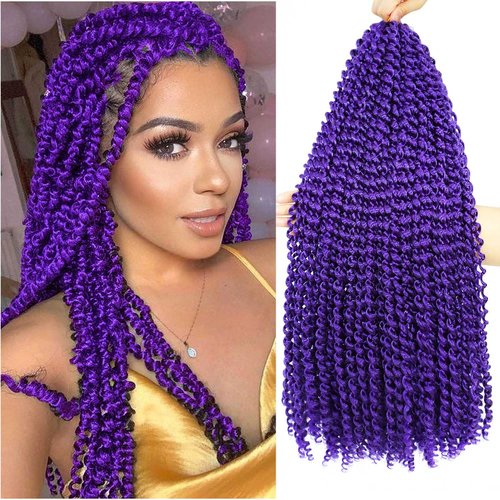 Purple Passion Twist Hair 24 Inch 1Pack Water Wave Crochet Hair for Passion Twists Long Bohemian Braiding Protective Style Hair Extensions (24 Inch, 1 Pack, Purple#)