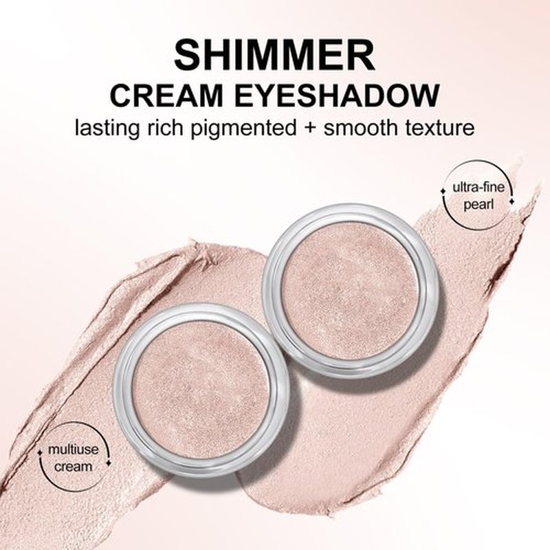 KYDA Shimmer Cream Eyeshadow, Smooth Ice Cream-like Texture, Lasting High Pigmented Creamy Formula, Blendable Shimmer Finish, Face & Eyes Highlighter, Multiuse Shimmer Cream, #02