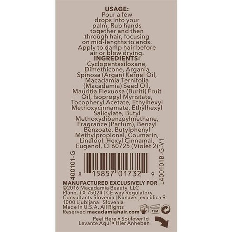 Macadamia Professional Hair Care Sulfate & Paraben Free Natural Organic Cruelty-Free Vegan Hair Products Nourishing Hair Repair Oil Treatment-0.9oz