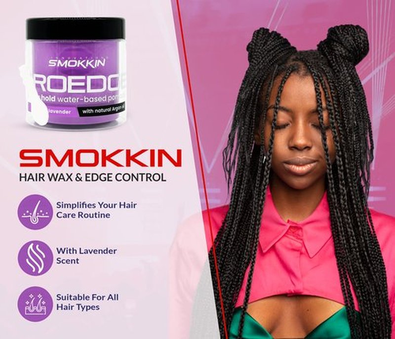 INNOVATION SMOKKIN Pro Edge Hair Styling Gel - Type Free Alcohol Free, Stylish Hair Gel with Strong Water Based Pomade (Lavender 16 Fl oz)