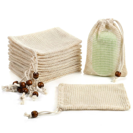 Soap Saver Bag - 10 Pack Natural Sisal Mesh Soap Holder for Shower | Durable & Eco-Friendly