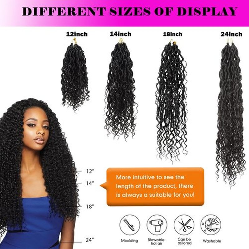 PURSHINE 6Packs Goddess Faux Locs Crochet Hair 18Inch Pre Looped for Women Girls Kids,River Locs Crochet Hair（Copper Red_T350）