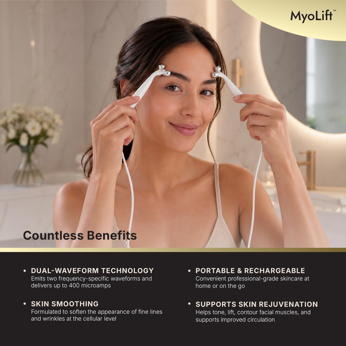 7E Wellness MyoLift Mini Microcurrent Facial Device with Dual Probes