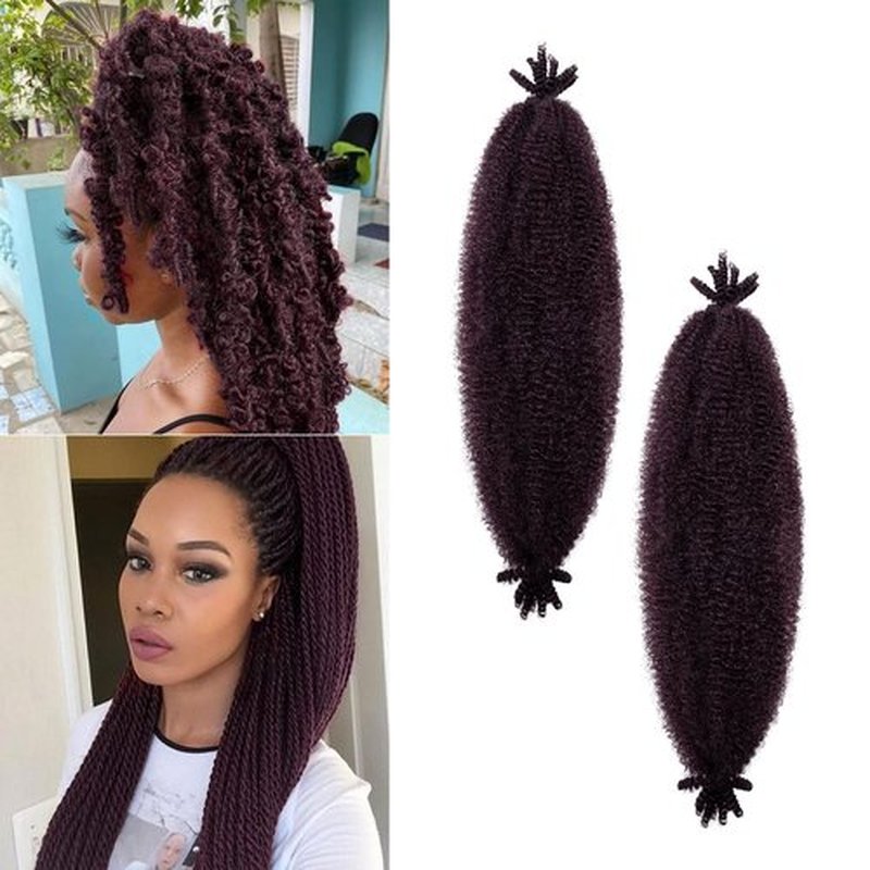 Hairro Passion Twist Hair 24 Inch, Soft Locs Crochet Hair, Pre Twisted Springy Afro Twist Hair, Marley Twist Braiding Hair for Faux Locs Synthetic Hair for Black Women 2 Packs #99J Burgundy Red