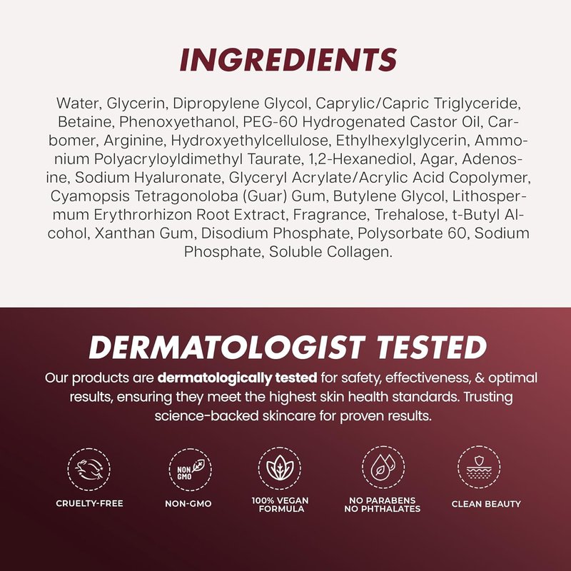 Collagen Face Serum - Hydrating Anti-Wrinkle Formula for Youthful Skin | Vegan & Clean Beauty - 1.69 Fl Oz