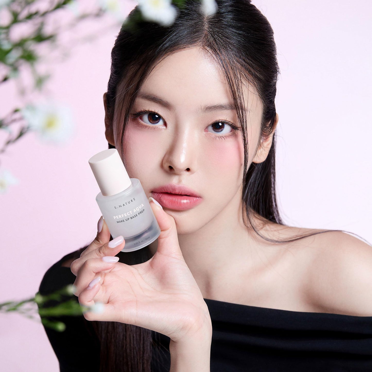 S.NATURE PERFECT AQUA MAKE UP BASE PREP 30MLㅣSerum Texture & Hydrating Face Primer, Korean Primer, Vegan, Skin Flawless and Glowing without Clogging Pores, 24 hours Long Lasting ㅣ1.01 Fl Oz