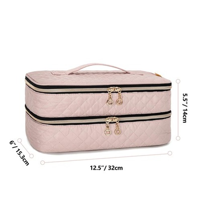 Teamoy Travel Carrying Case Compatible with Shark FlexStyle Styling (HD 435/430),Double-Layer Hair Accessories Tools Storage Bag for Hair Dryer Airwrap Styler and Attachments, Misty Rose