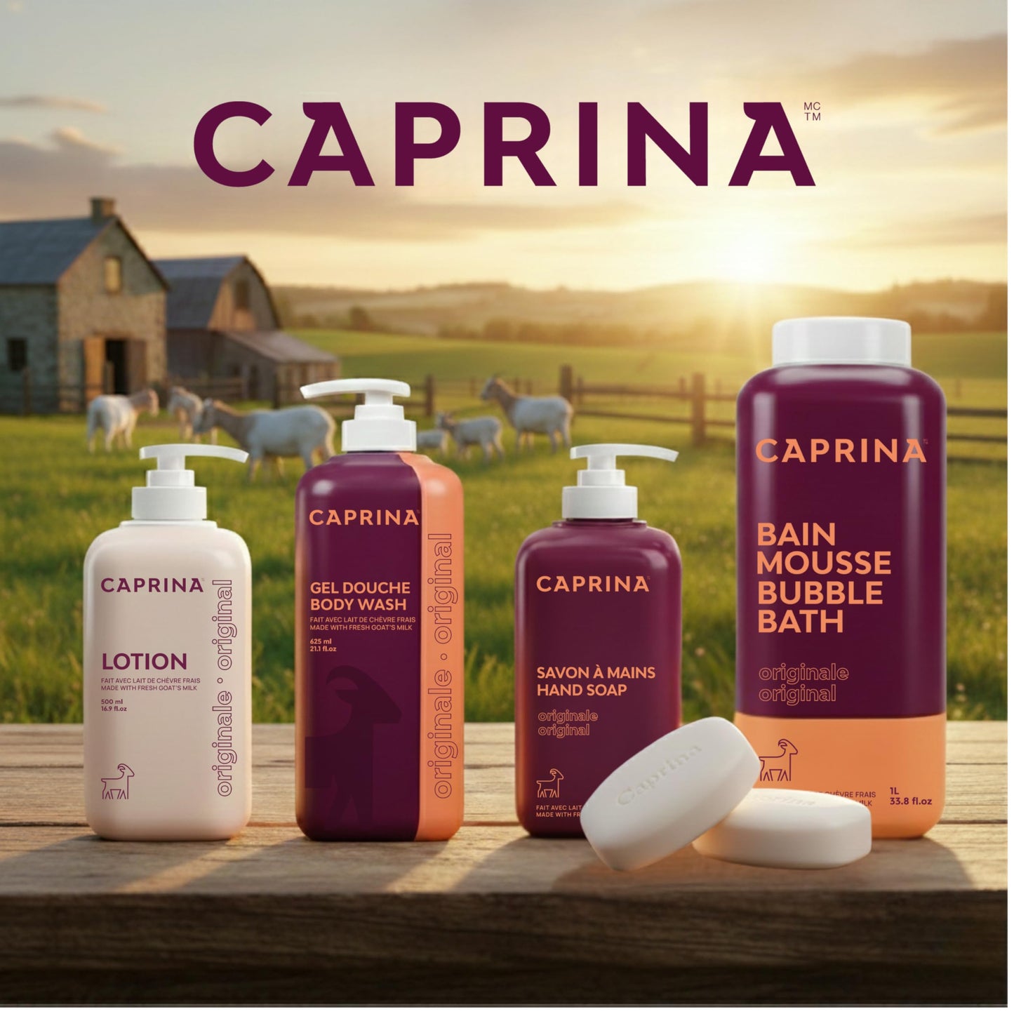 Caprina by Canus Goat Milk Body Lotion, ORIGINAL, 500 ml (16.9 fl oz), Hydrating Daily Moisturizer for Normal to Dry Skin, Fast-Absorbing & Non-Greasy