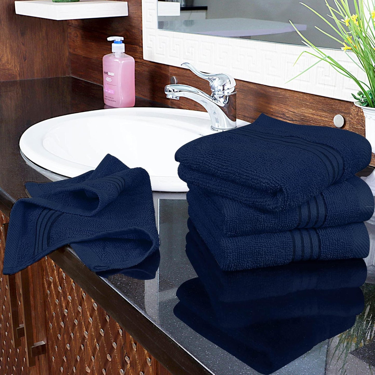 Premium 12-Pack Cotton Wash Cloths - Highly Absorbent & Soft 12x12 for Bathroom, Spa, Gym - Plum