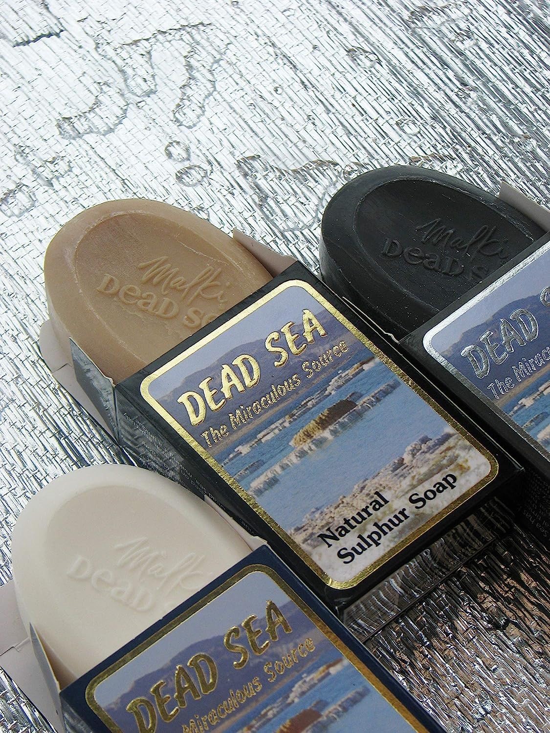 Malki Dead Sea Products Natural Sulfur Soap | Natural Face & Body Sulfur Soap Bar | Soothe Acne and Dry Skin Naturally