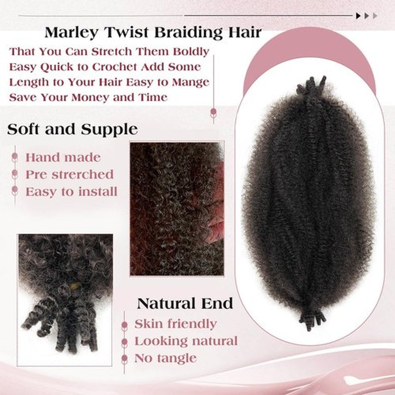 Afro Spring Twist Hair 12 Inch Cuban Twist Hair 8 Packs 4# Marley Twist Braiding Hair Springy Afro Twist Hair Extensions for Faux Locs (4#, 12 Inch(Pack of 8))