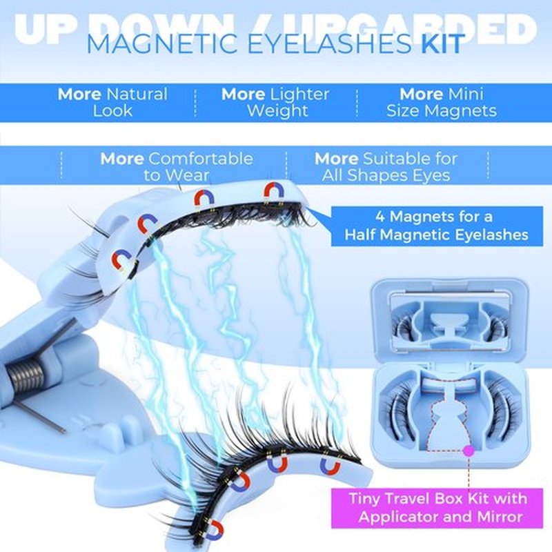 Magnetic Eyelashes with Applicator Upgraded Magnetic Lashes Wispy Magnetic Eyelashes Natural Look Reusable Soft Magnetic Lashes with Applicator No Glue No Eyeliner Needed Lashes by JIMIRE