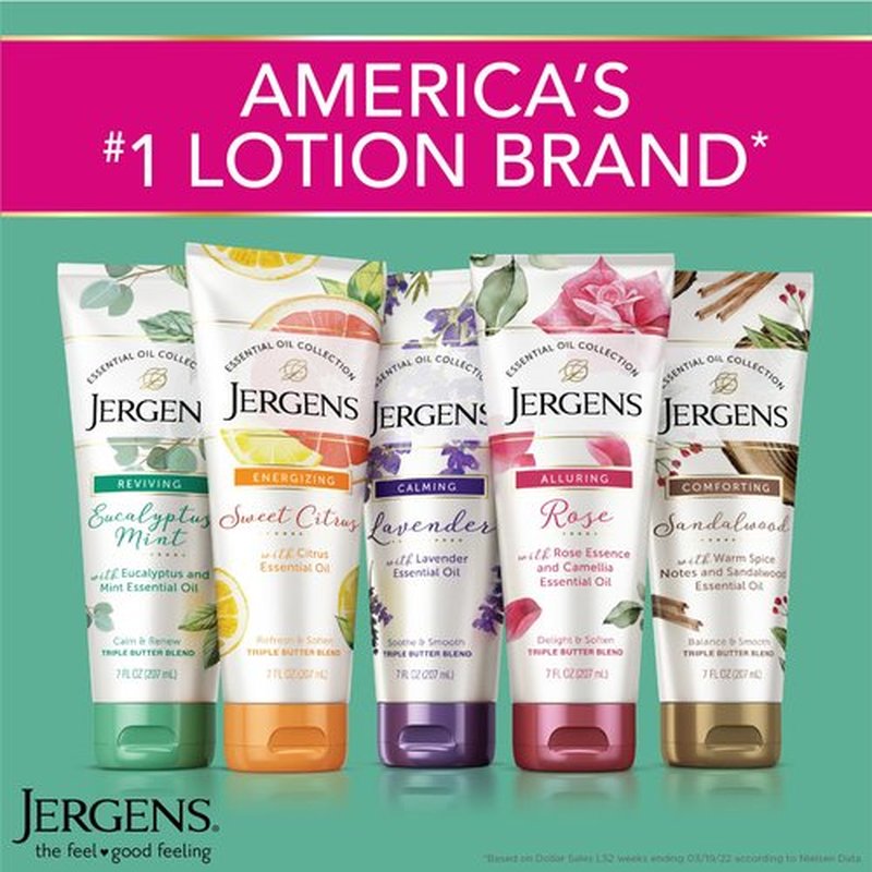 Jergens Sweet Citrus Body Butter Body and Hand Lotion, Moisturizer, 7 Ounce Lotion with Essential Oil for Indulgent Moisturization