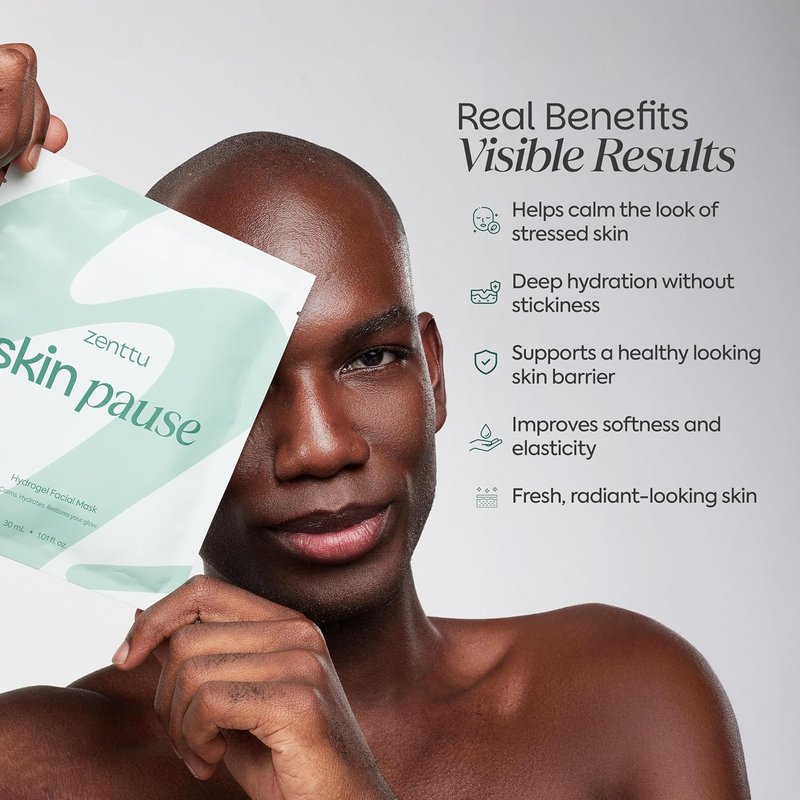 Korean Collagen Face Mask - Hydrogel Technology for Pore Minimizing & Plumping | 1.19oz (34g) x 4 Pack