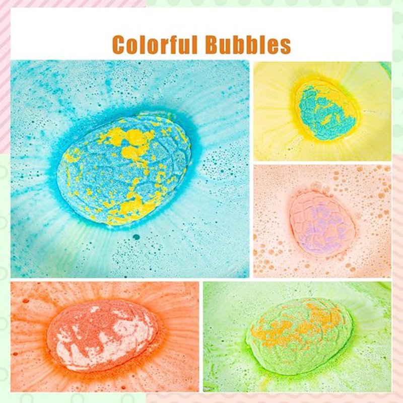 Kids Dinosaur Egg Bath Bomb - Easter Kids Bath Bomb with 25 Surprises Inside - Dinosaur Gifts for 3 4 5 6 7 and 8 Year Old Boys and Girls Kids Gifts - Perfect for Birthdays
