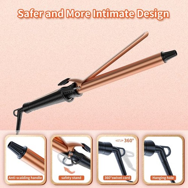 Svoky 3/4 Inch Extra Long Curling Iron with Ceramic Barrel, Professional Long Barrel Wand Curling Iron for Long Hair