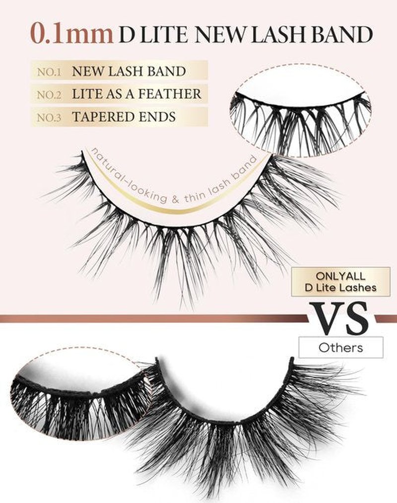 Onlyall Cat Eye Lashes Natural Lashes False Eyelashes Fox Eye Lashes False Lashes 7 Pairs D5