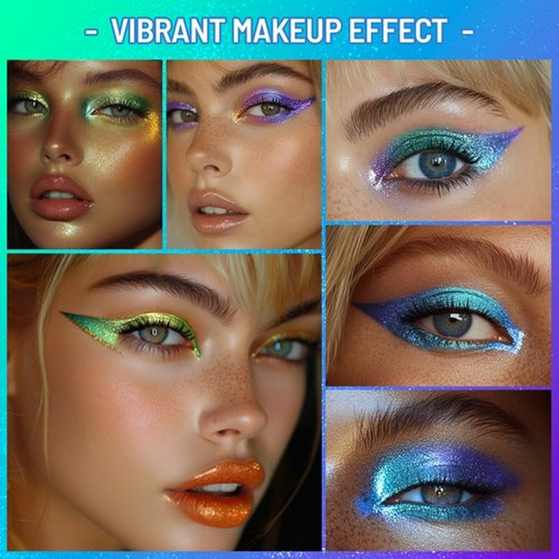 UCANBE Chameleon Eyeshadow & Eyeliner Gel Pencil-Multichrome Shifting Colors Metallic Glitter Eye Makeup,Waterproof Long-Lasting Smudge-Proof Multi-Dimensional Color (Teal Green to Rose Magenta)