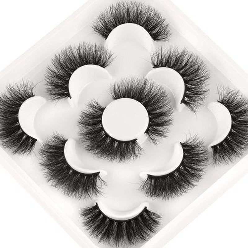 JIMIRE False Eyelashes Fluttery Mink Lashes Pack Fluffy Wispy Crisscross Volume Lashes for Baby-doll Look