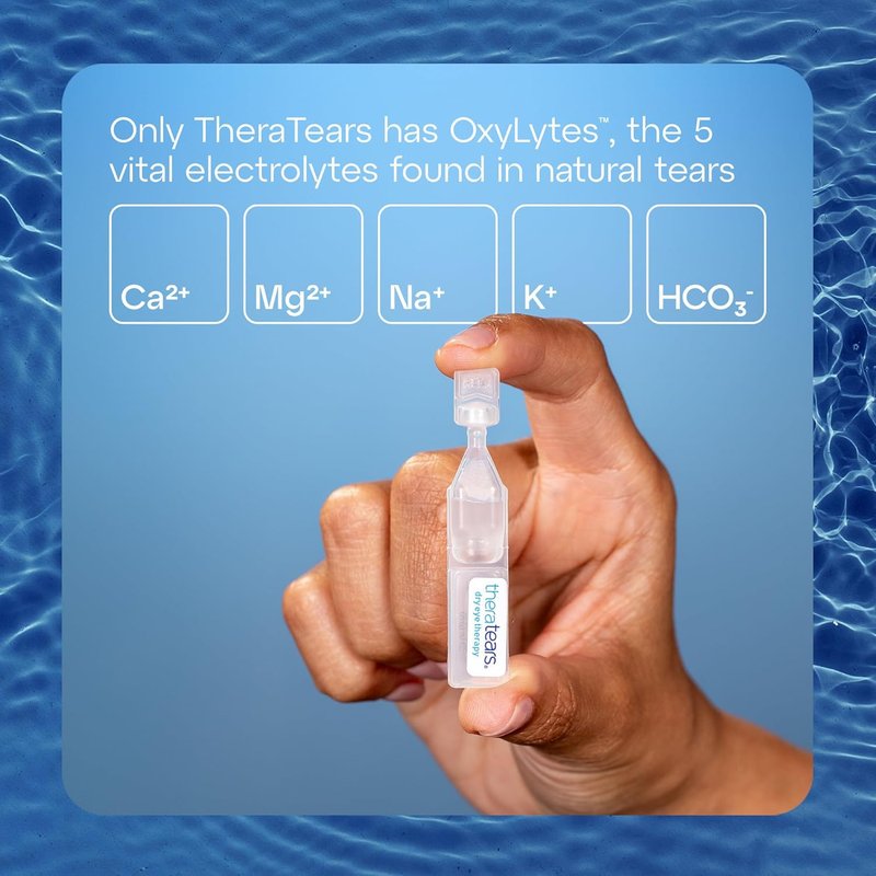 TheraTears Liquid Gel Eye Drops - Nighttime Lubricating Relief for Dry Eyes | 30 Single-Use Vials