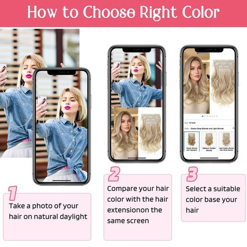 HOOJIH Hair Extensions, Clip in Hair Extensions 4PCS Hair Extension 14" Short Curly Clip on Hair Extensions Invisible Lace Weft Natural Soft Hairpieces for Women - Golden Blonde with Highlights
