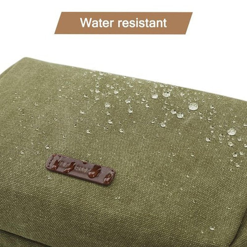 BAGSMART Toiletry Bag for Men, Canvas Travel Toiletry Organizer Dopp Kit Water-resistant Shaving Bag for Toiletries Accessories (Green, Medium)