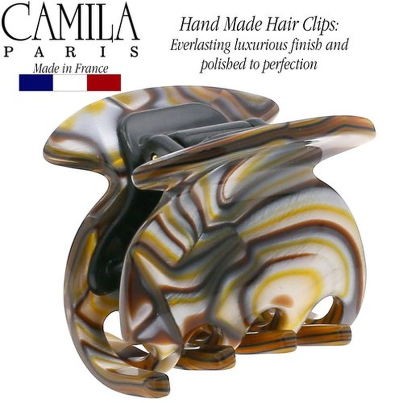 Camila Paris CP3180 French Hair Clip for Women, Handmade, Onyx, Small Girls Hair Claw Clips Jaw, Durable Styling Hair Accessories for Women, Strong Hold No Slip Grip, Made in France
