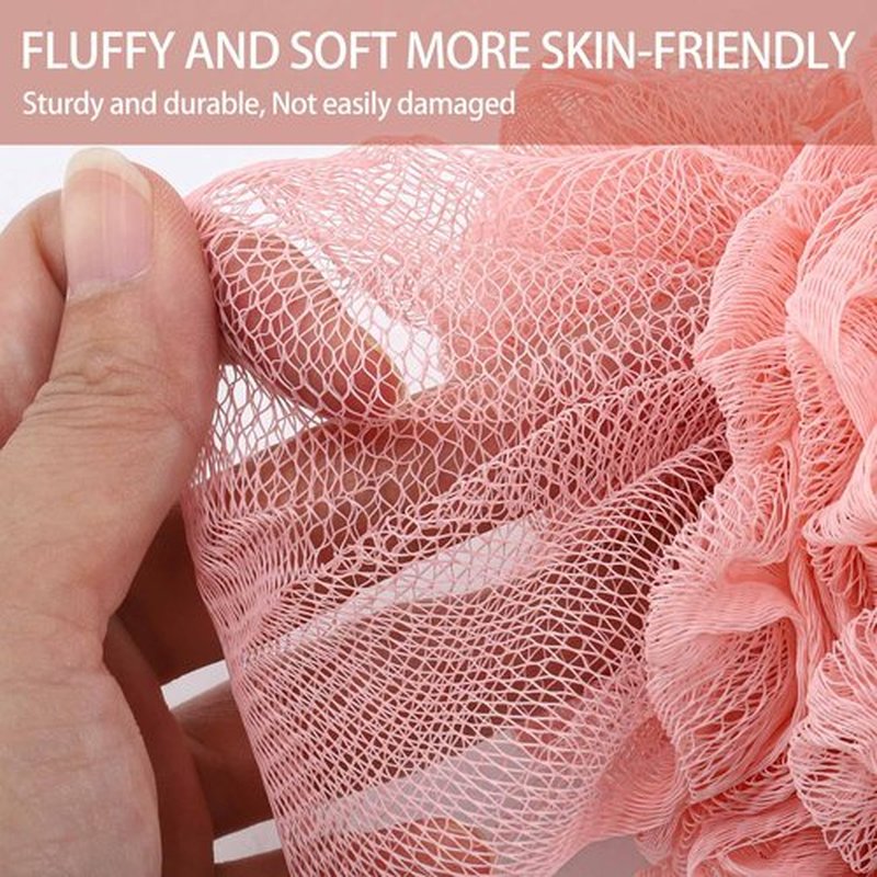 BTYMS 4 Pieces Bath Sponge Shower Loofahs 60g Mesh Pouf Bathing Sponges Bath Scrunchies Body Wash Puff Shower Puff