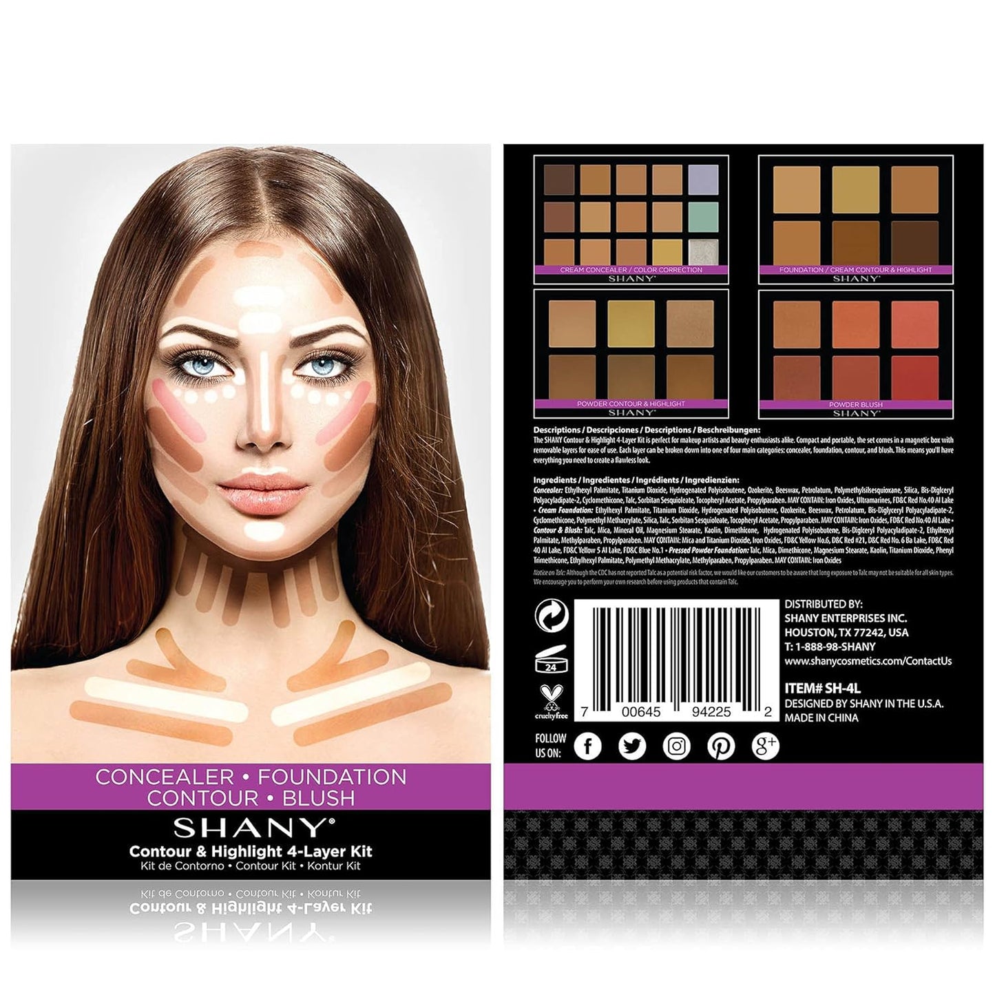 SHANY The Mini Masterpiece 6 Layers Makeup Foundation, Concealer, Camouflage, Contour, Blush and Face Cosmetics Sets - 6 Make up Kits Palettes